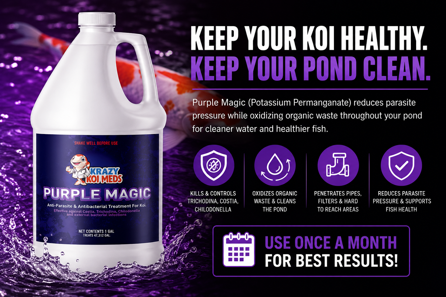 Potassium Permanganate for Koi: How to Use Purple Magic – Krazykoimeds