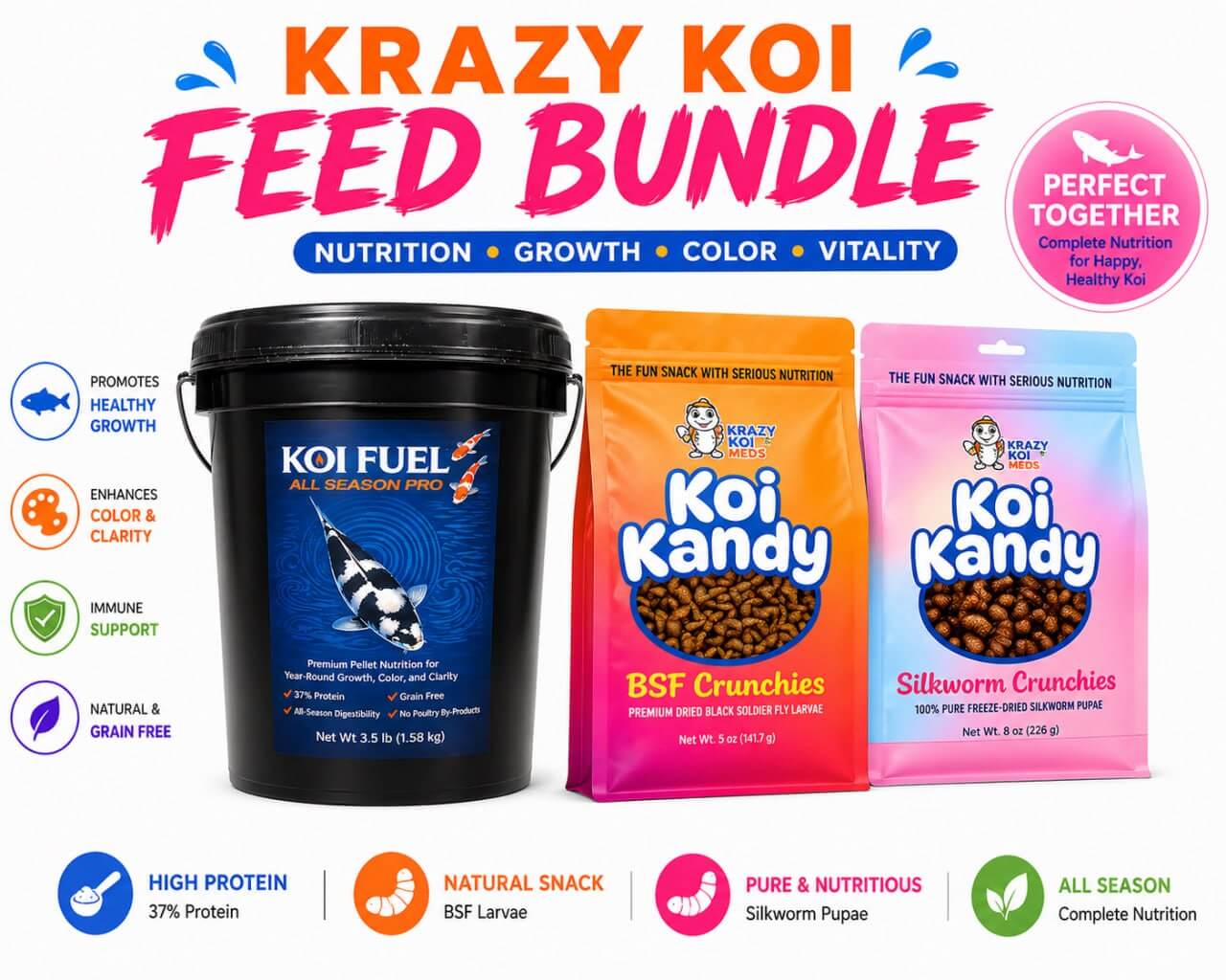 3.5 lb Premium Koi Food Bundle